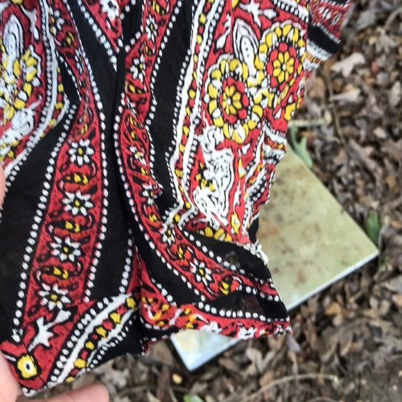 O’Neill Open Back 3/4 Sleeves Romper Floral Diamond Design Shorts Side Pockets S - Picture 9 of 11